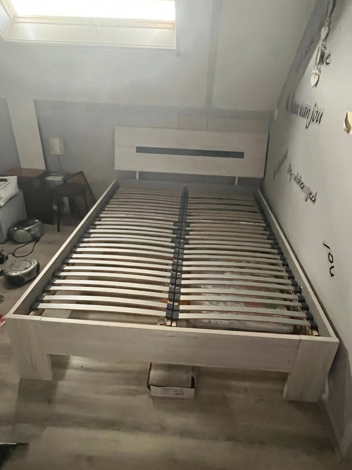 Bed ombouw met 2 lattenbodems (70x200), Ophalen, Gebruikt, Tweepersoons, 140 cm