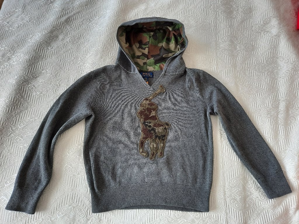 Polo Ralph Lauren hoodie, grijs, maat 146, Trui of Vest, Ophalen of Verzenden, Zo goed als nieuw, Polo Ralph Lauren