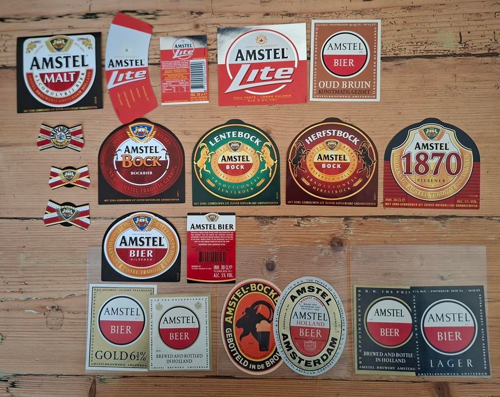 Amstel bier nieuwe etiketten voor op de fles, Ophalen of Verzenden, Nieuw, Amstel