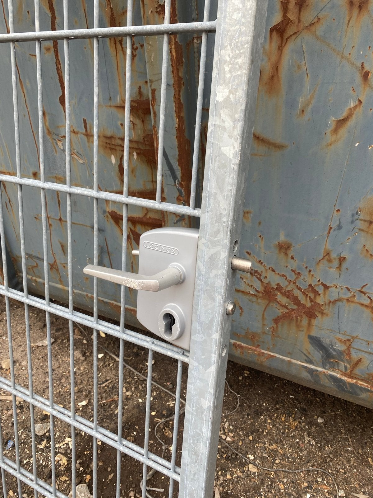Stevig metalen hekwerk met deur, Ophalen, Gebruikt, 80 tot 100 cm, Overige typen