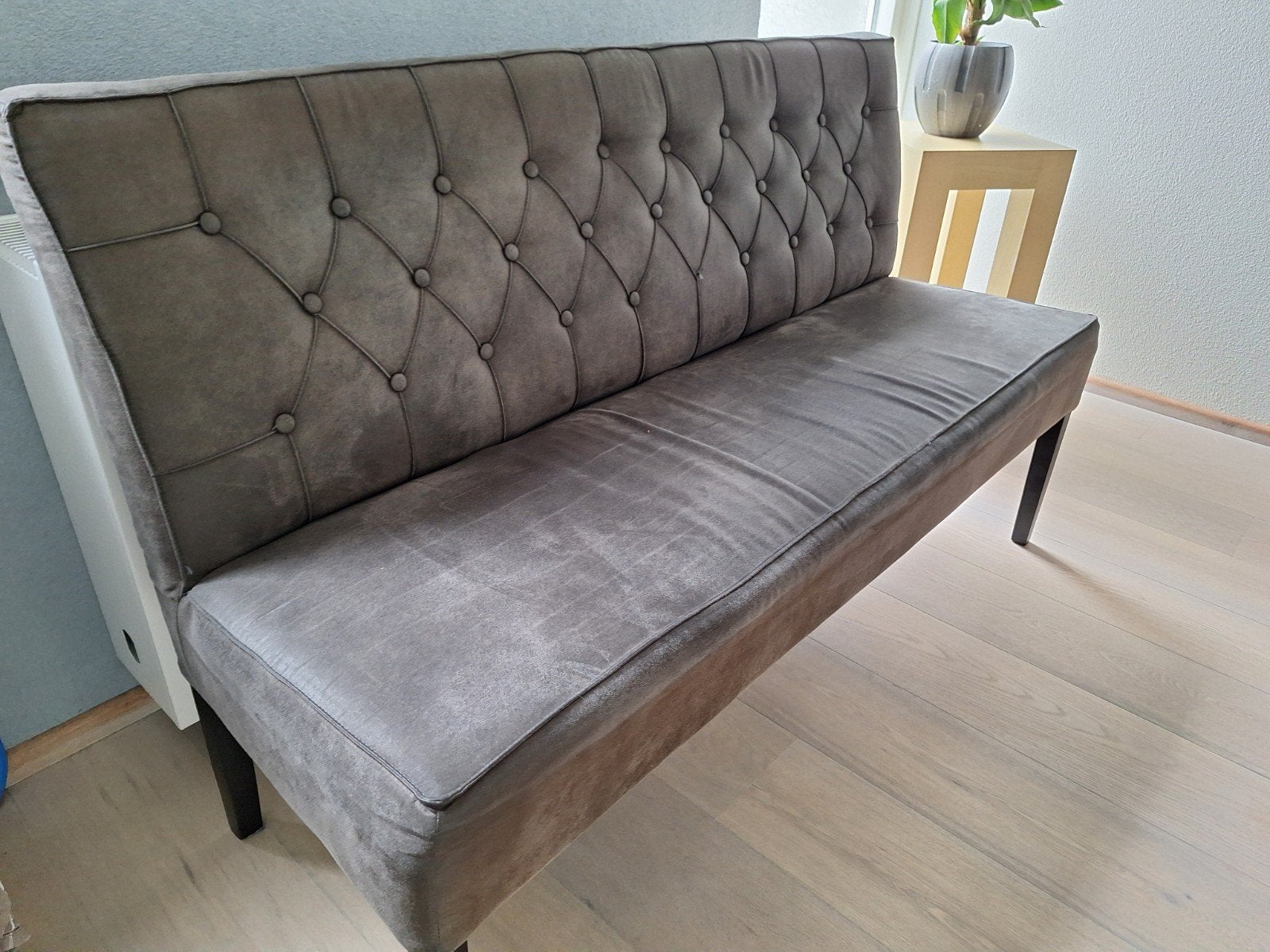 Eetkamerbankje met 3 gratis stoelen, Huis en Inrichting, Stoelen, Ophalen, Gebruikt, Drie, Stof
