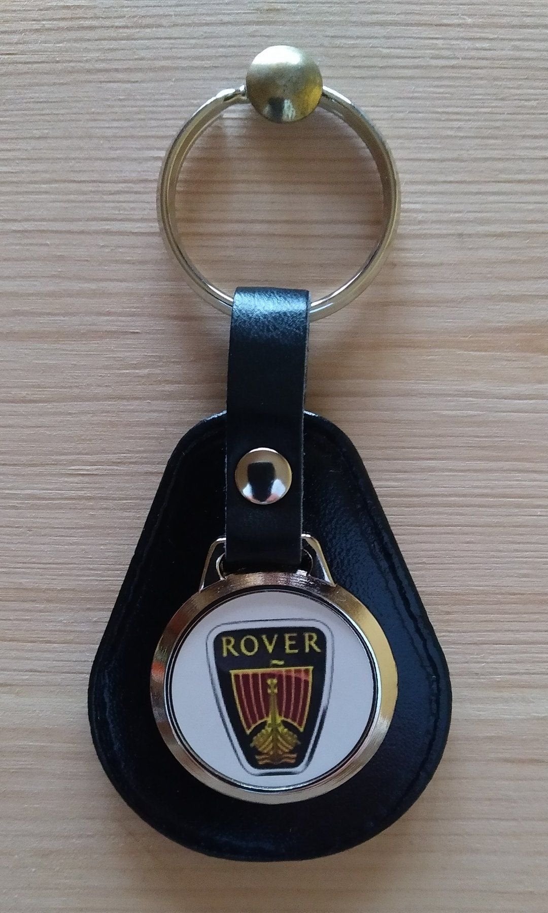 ROVER Sleutelhanger met logo . Zwart leer, Auto-onderdelen, Rover, -, -, Nieuw