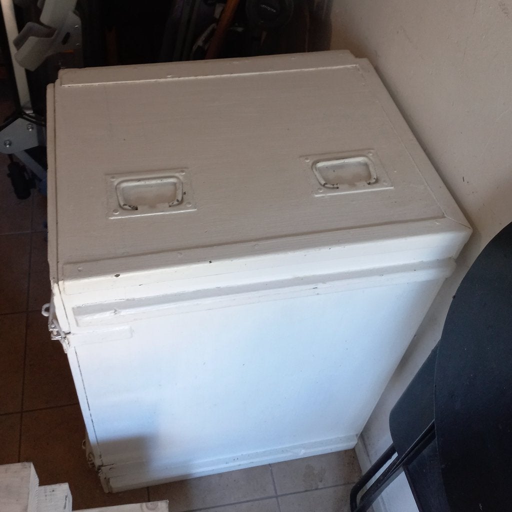 Kist oud eikenhout kist wit opbergkist @DOC61, Huis en Inrichting, Woonaccessoires | Kisten, Ophalen, 50 – 75, Gebruikt, 50 tot 100 cm