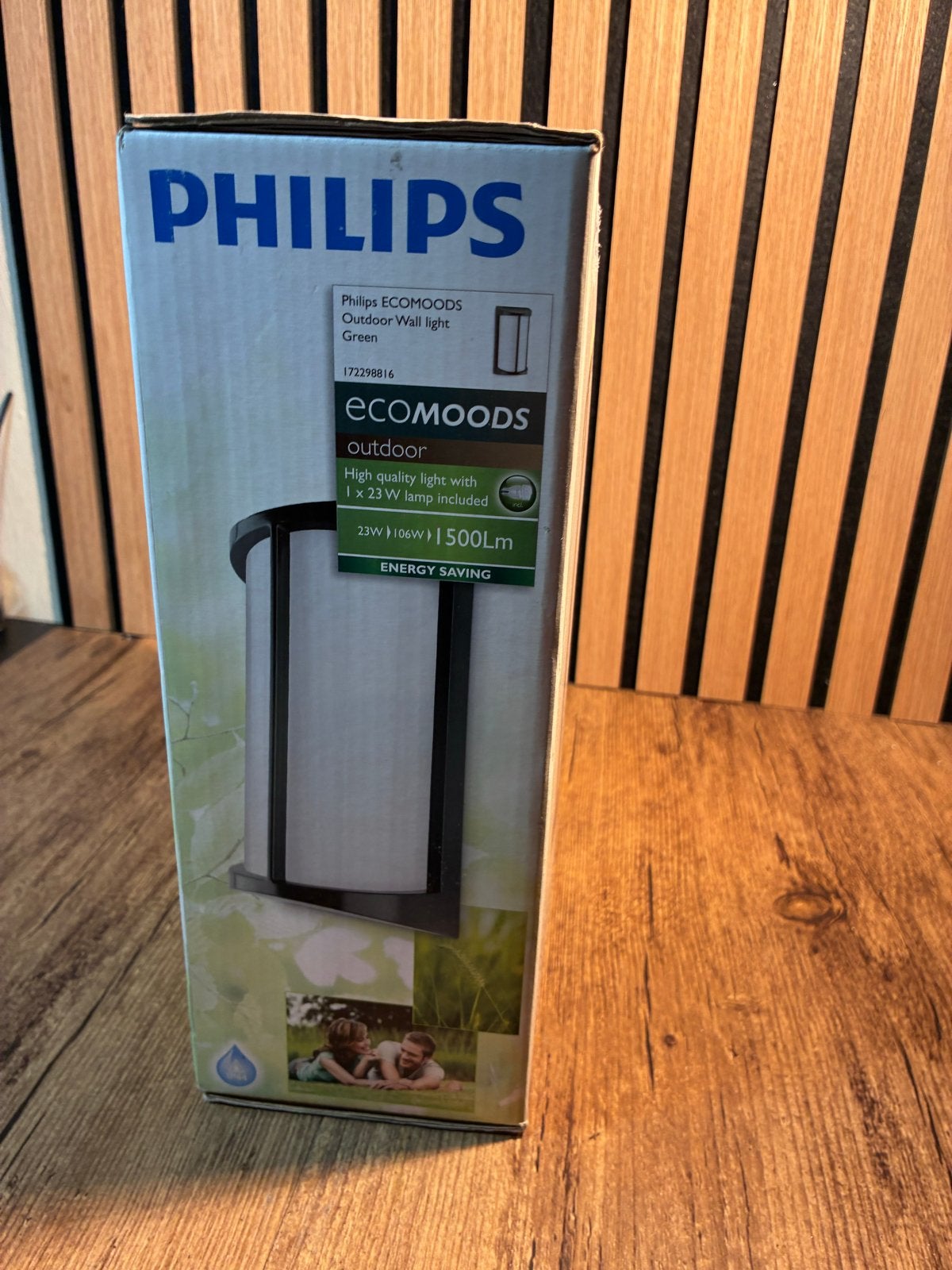 Philips ECOMOODS Buiten Wandlamp Groen - Nieuw in doos, Overige materialen, Minder dan 50 watt, Wandlamp, Nieuw