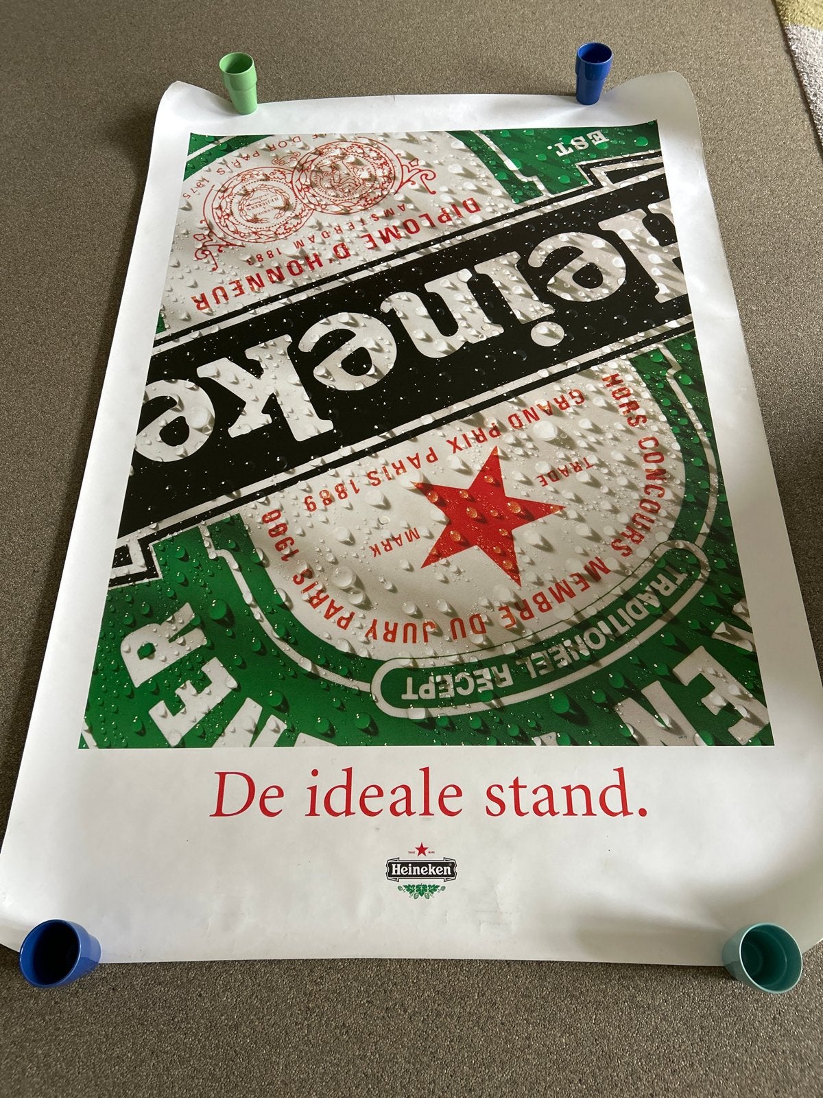 Heineken reclameposter, Ophalen, Deurposter of groter, Reclame, Rechthoekig Staand