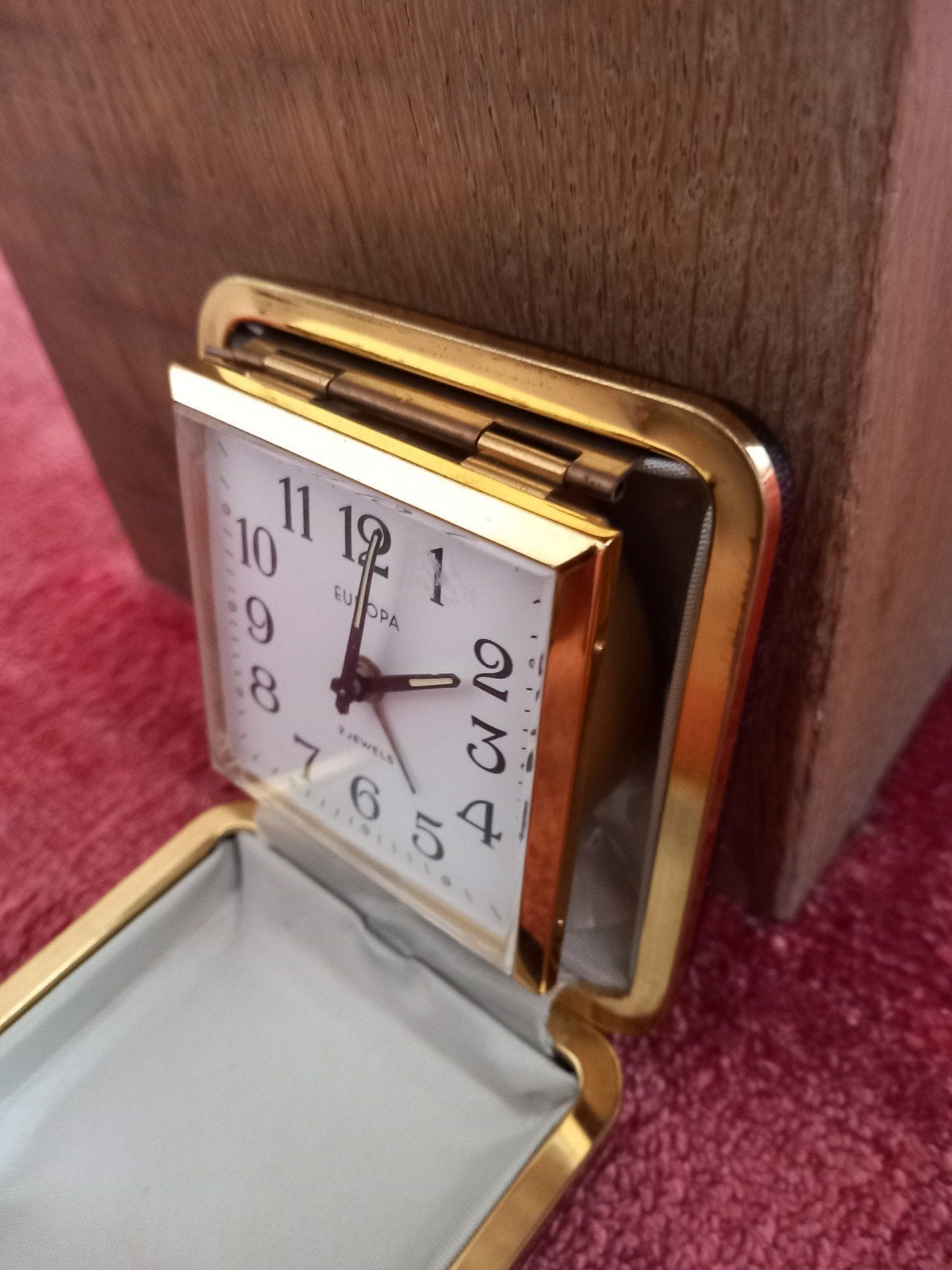 Vintage Europa 7 Jewels Reiswekker - Goudkleurig, Ophalen of Verzenden