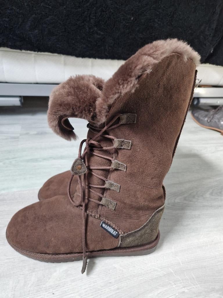 Warmbat Australia Dames Bontlaarsen Nieuw, Hoge laarzen, Bruin, Nieuw, Ophalen of Verzenden