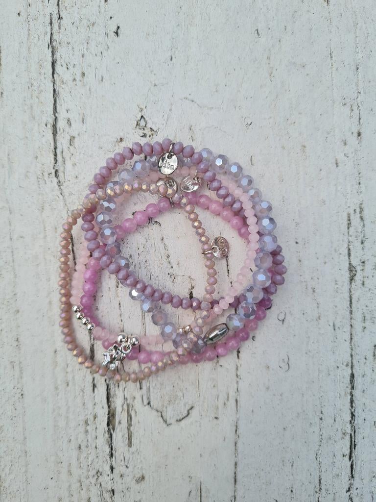BIBA lila kralenarmbandjes 3 euro pst nieuw, Paars, Kunststof of Plastic, Nieuw, Ophalen of Verzenden