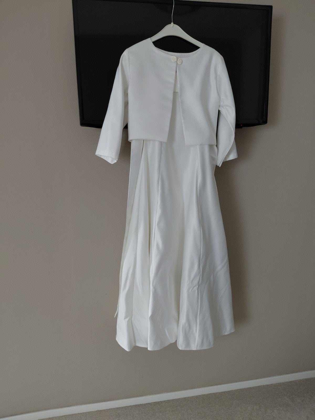 Off-white bruidsjurk met bolero voor meisje (9 jaar), Ophalen of Verzenden, Gebruikt, Meisje
