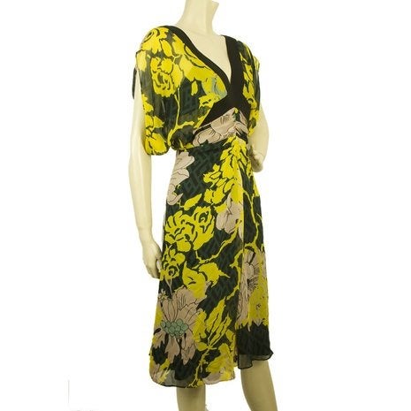 Diane von Furstenberg chiffon zijde jurk met onderjurk US10, Maat 38/40 (M), Verzenden, Zo goed als nieuw, Diane von Furstenberg