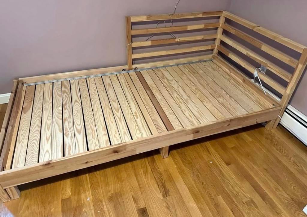 Tarva daybed/uitschuifbed, Ophalen, Tweepersoons, Wit, Hout