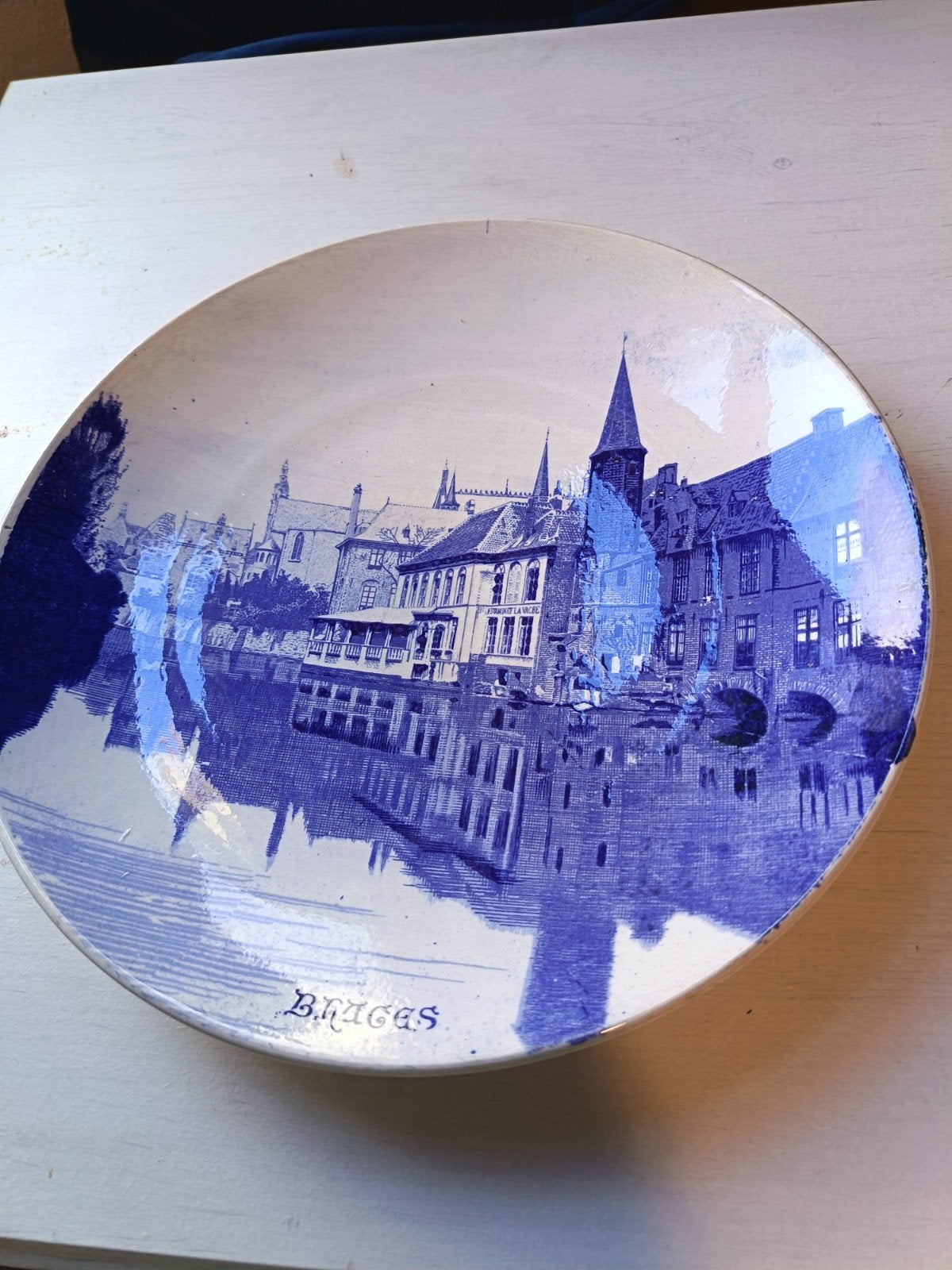 Vintage wandbord Brugge Boch Frères La Louvière, Ophalen of Verzenden