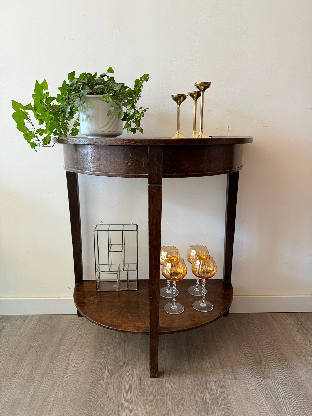 Vintage halve maan console tafeltje, Ophalen of Verzenden