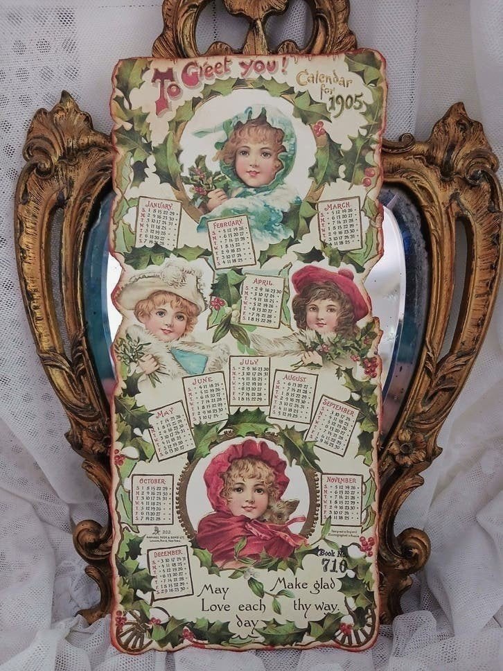Victoriaanse kalender 1905... met meisjes..., Verzenden