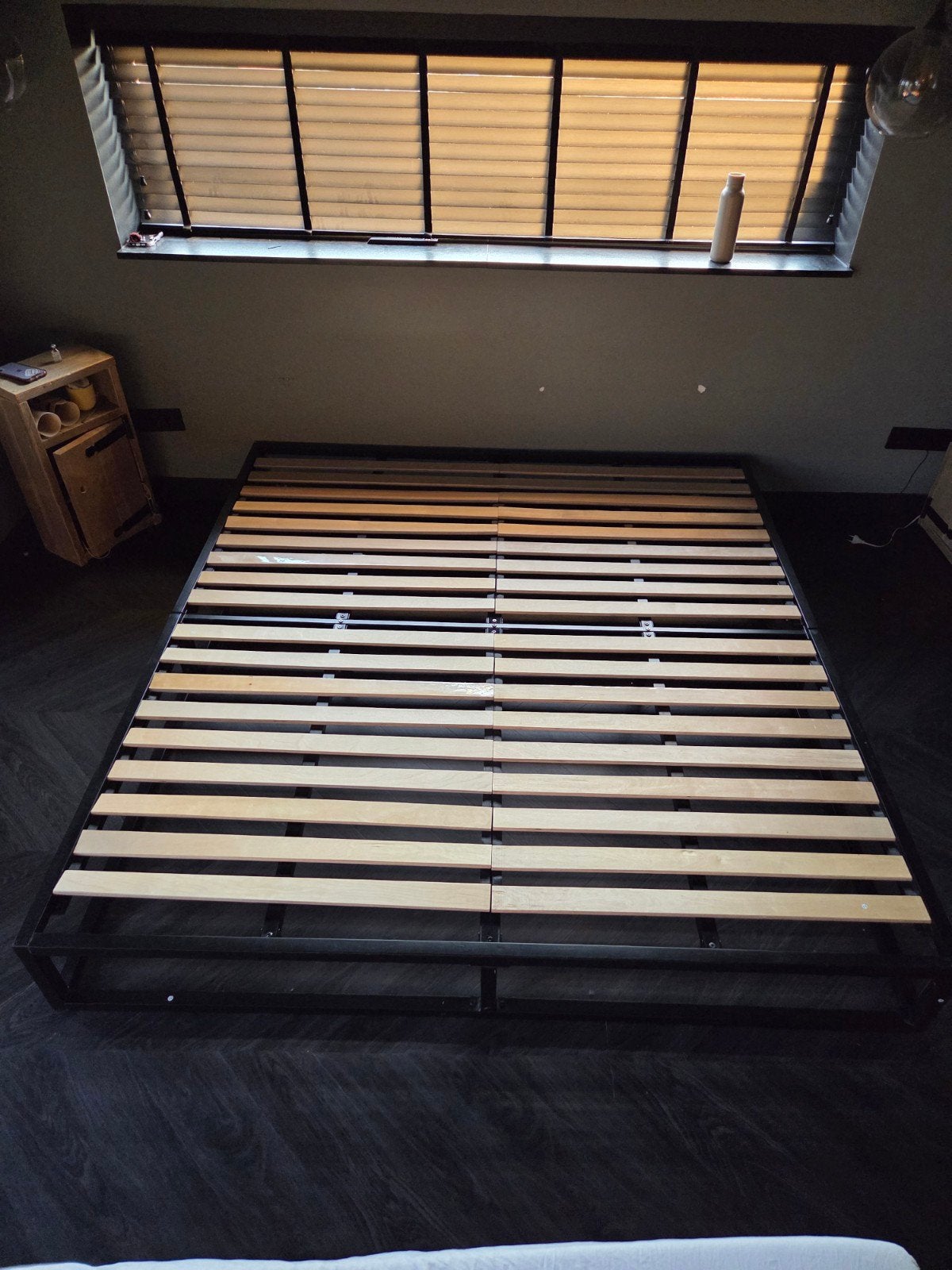 Emma Sleeps stalen bed frame 180x200 cm met lattenbodem, Ophalen, Zwart, Tweepersoons, Zo goed als nieuw