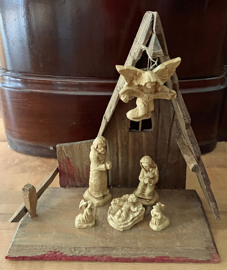 kerststalletje met 6 beeldjes, Ophalen of Verzenden, Gebruikt