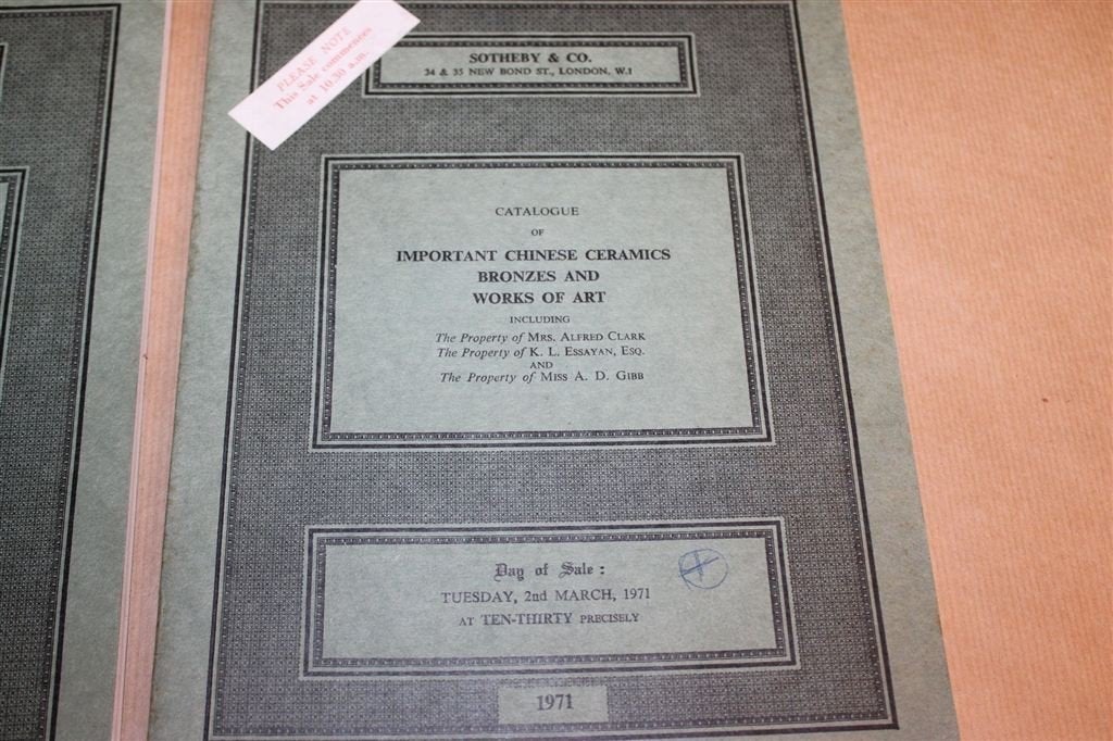 Sotheby Chinese Kunst — 4 Veilingcatalogi 1971, Ophalen of Verzenden, Gelezen