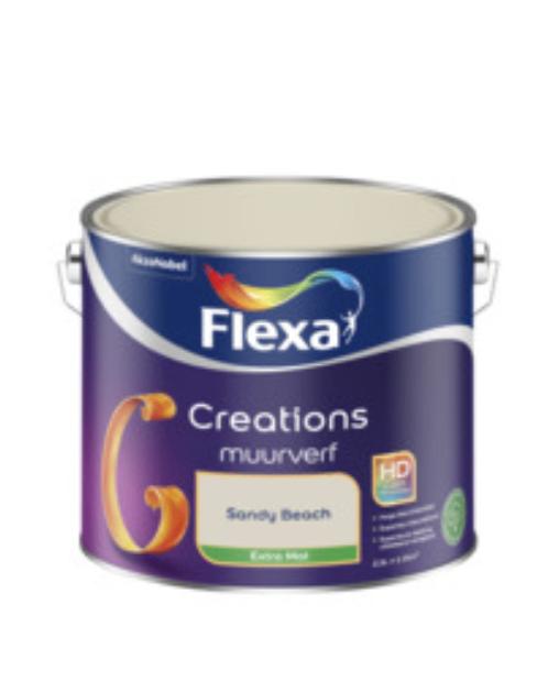 flexa sandy beach 15L totaal, Ophalen, Beige, Nieuw, Verf