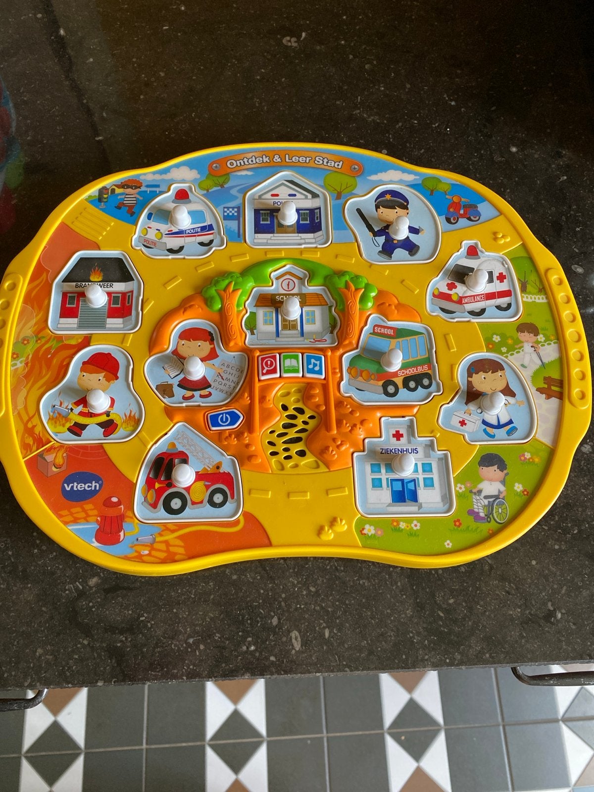 VTech Ontdek & Leer Stad Puzzel met Geluid, Ophalen of Verzenden, Zo goed als nieuw, Puzzelen, Met geluid