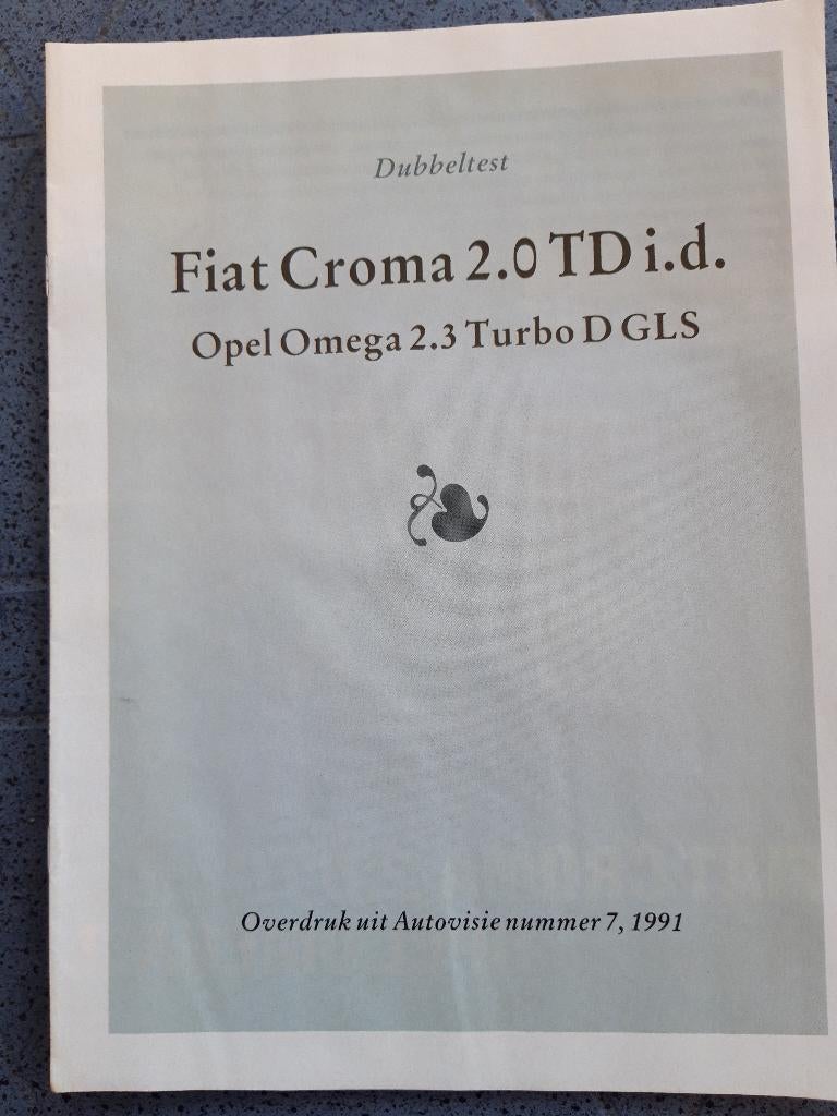 test Fiat Croma 2.0 TD i.d. en Opel Omega 2.3 Turbo GLS --91, Opel, Zo goed als nieuw, Fiat Croma, Ophalen of Verzenden