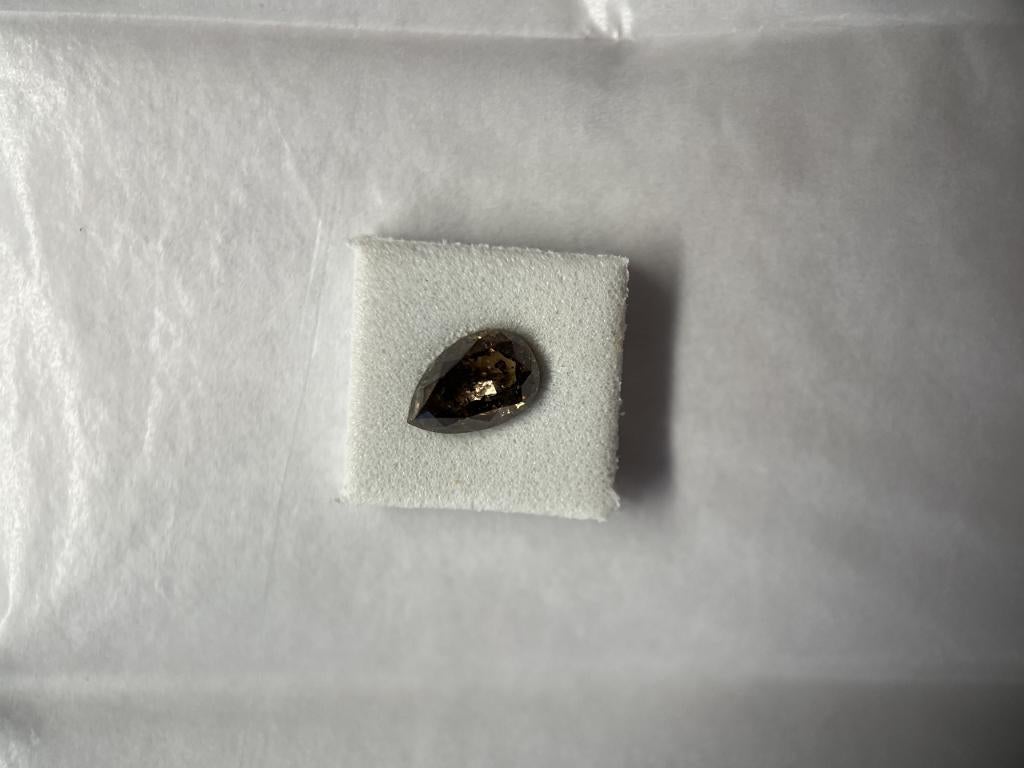 Natural pear Brilliant 1,38 carat very Good (68), Sieraden, Tassen en Uiterlijk, Edelstenen, Ophalen of Verzenden, Zo goed als nieuw