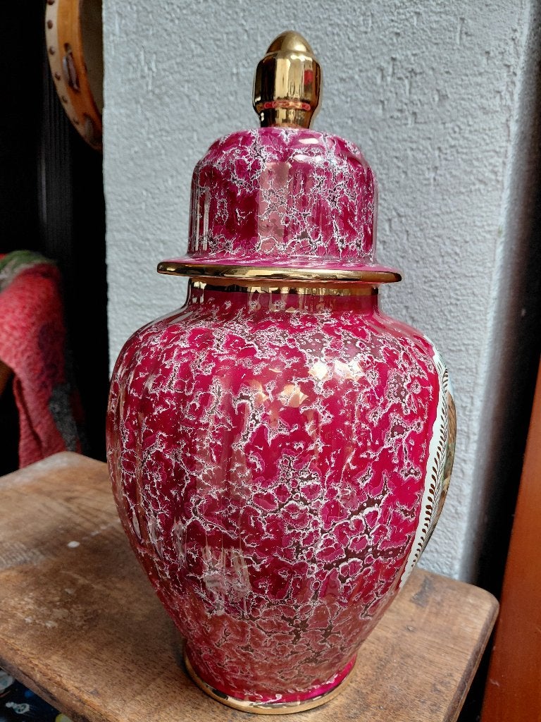 Porseleine vaas met stolp, Ophalen of Verzenden