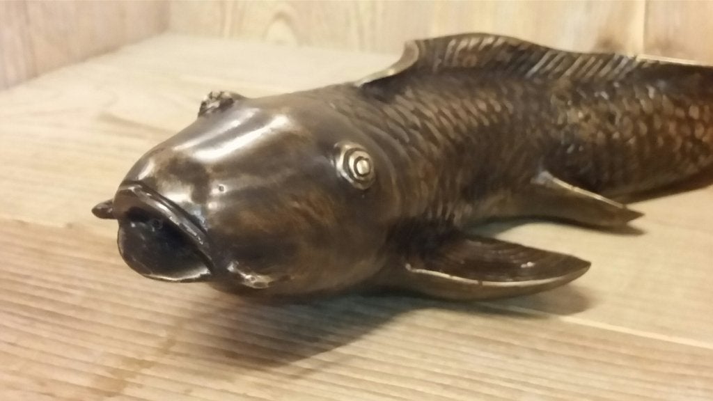 KOI / TUINBEELD / BRONS / KOI KARPER, Dierenbeeld, Nieuw, Info@huisentuindecoratiemarie.nl, Huis en tuin decoratie marie