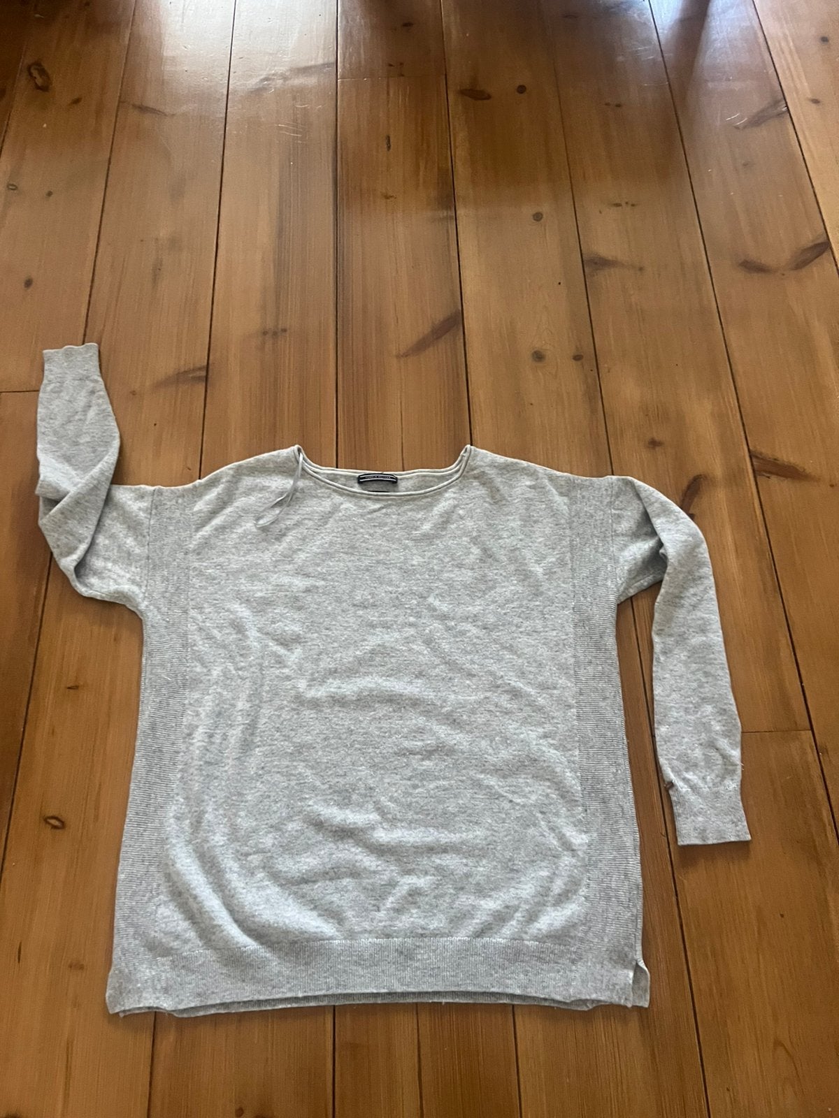 Mooie grijze wol/cashmere trui Tommy Hilfiger, L/XL, Verzenden, Zo goed als nieuw, Maat 42/44 (L), Grijs