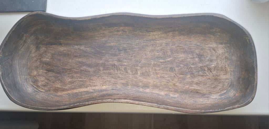 Walnoten houten organisch plateau,  dienblad, Huis en Inrichting, Ophalen of Verzenden, Zo goed als nieuw, Overige vormen, Hout