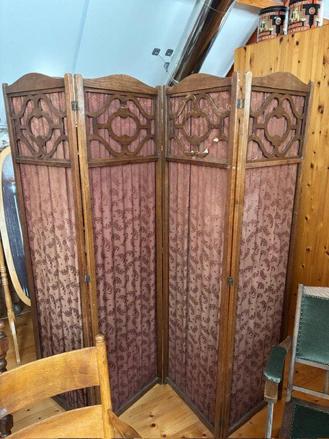 Vintage kamerscherm / room divider (4 panelen) – 180x200 cm, Ophalen, Gebruikt