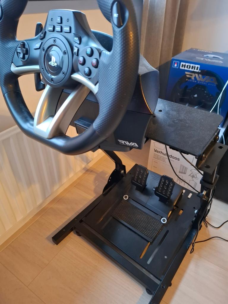 Playstation stuur met pedalen Hori RWA, Ophalen of Verzenden, Zo goed als nieuw, PlayStation 1