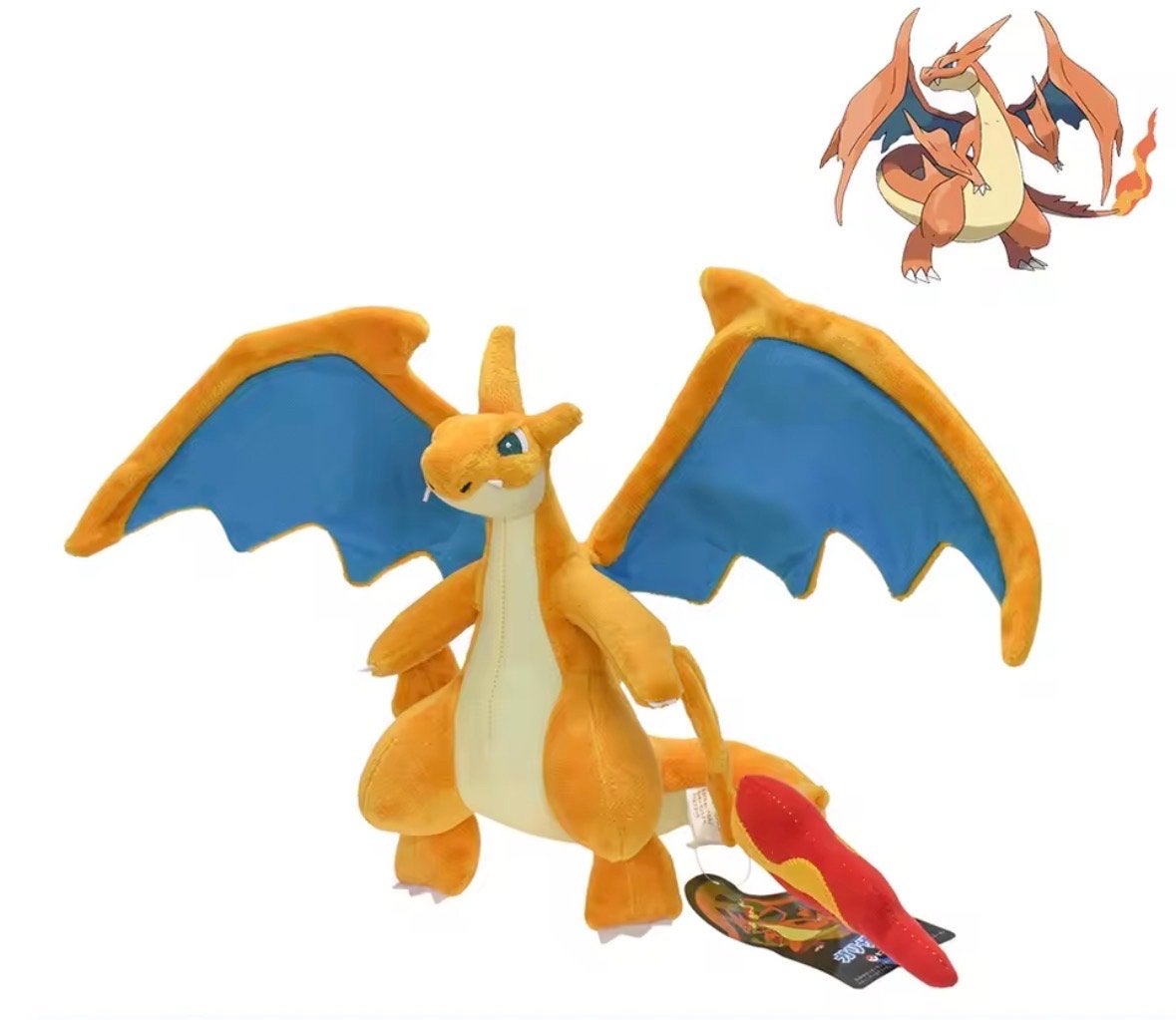Charizard Knuffel XL - Originele Kwaliteit Pokémon Knuffel, Oranje, Overige typen, Nieuw, Ophalen of Verzenden