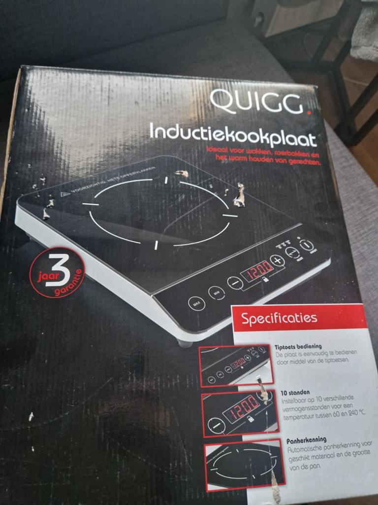 QUIGG Inductiekookplaat, Witgoed en Apparatuur, Kookplaten, Ophalen of Verzenden, Zo goed als nieuw, Vrijstaand, Inductie