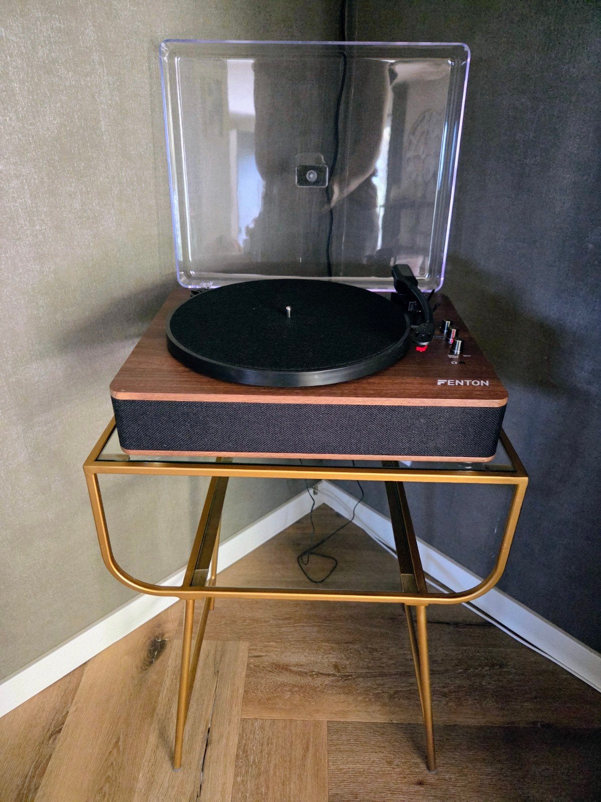 Fenton platenspeler, Woood tafeltje, Dynavox lp standaard, Audio, Tv en Foto, Platenspelers, Ophalen, Zo goed als nieuw, Overige merken