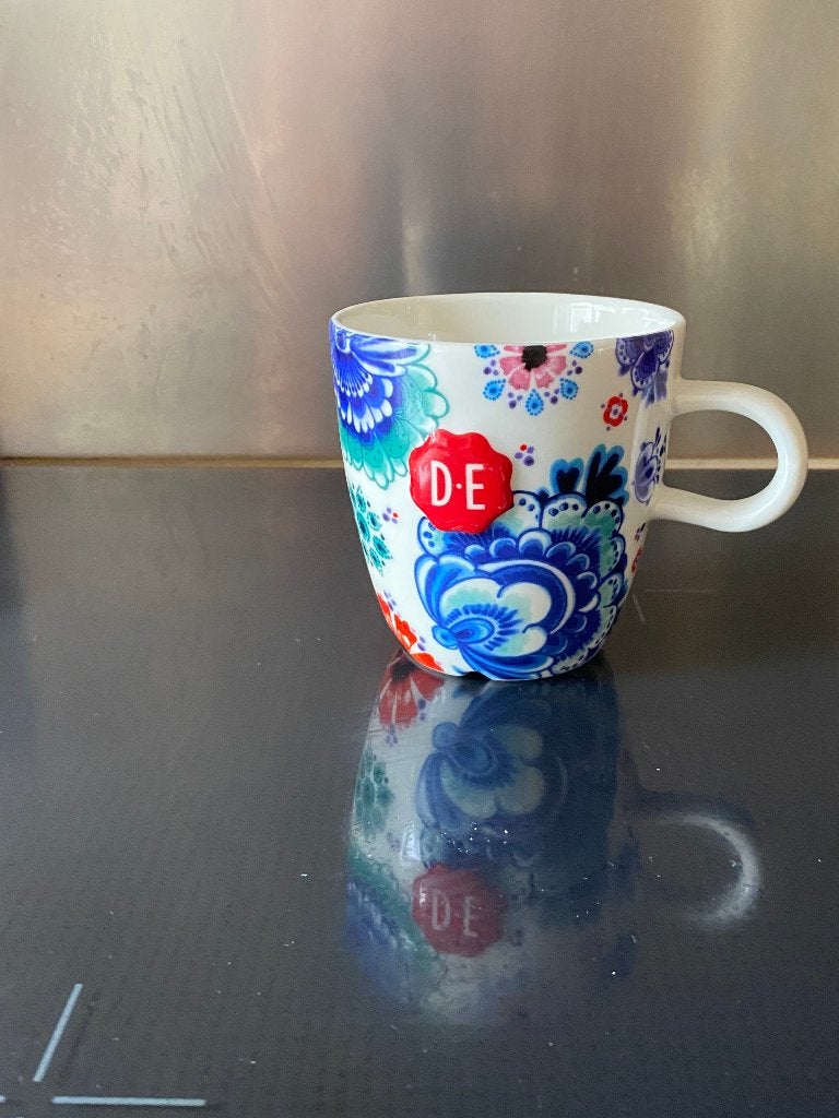 DE mok blauwe bloemen, Overige merken, Zo goed als nieuw, Overige stijlen, Aardewerk
