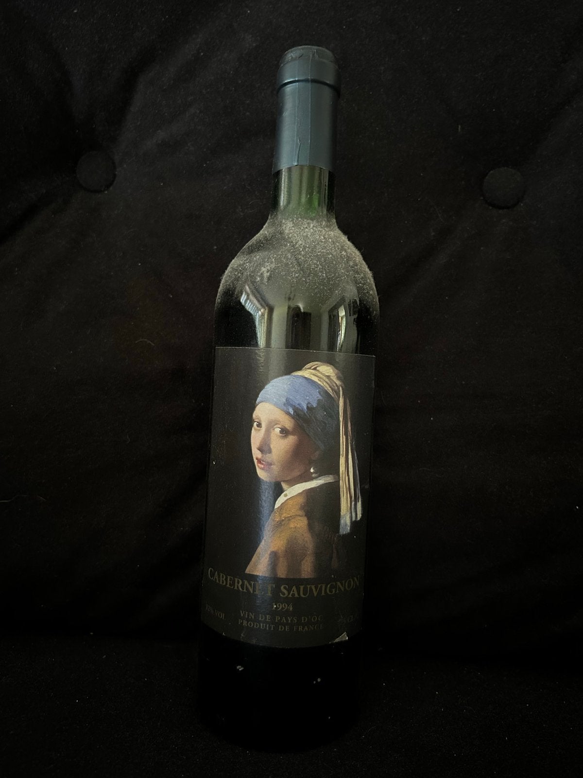 Wijnfles 1994 Cabernet Sauvignon 'Meisje met de Parel', Ophalen of Verzenden, Gebruikt, Frankrijk, Rode wijn