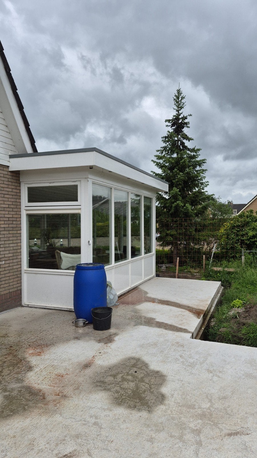 Glazen serre/uitbouw met dubbelglas/ kozijnen, Ophalen, Gevelraam of Ruit, Gebruikt, 160 cm of meer