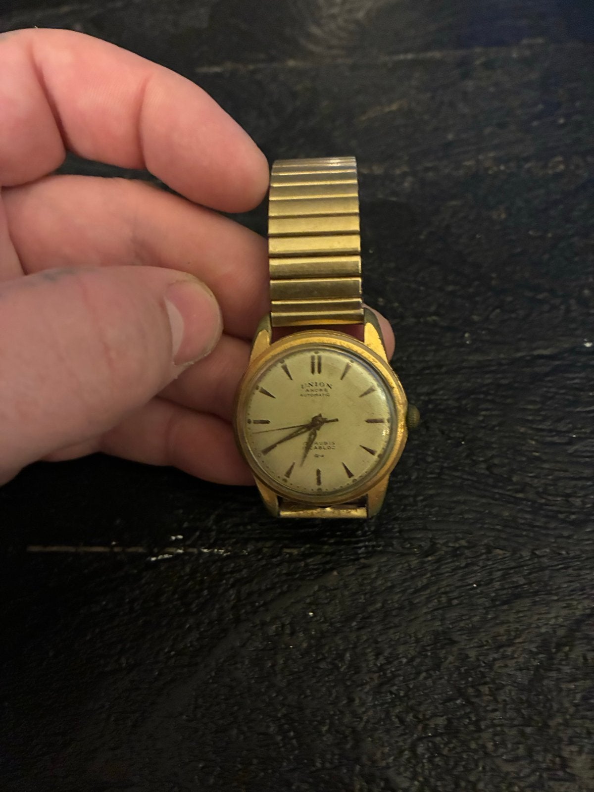 Vintage Union Ancre 17 Rubis Automatic Horloge, Sieraden, Tassen en Uiterlijk, Overige merken, Overige materialen, Met bandje