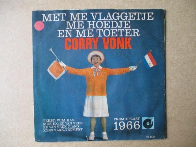 s0656 corry vonk - met me vlaggetje, Ophalen, Gebruikt, Overige genres, 7 inch