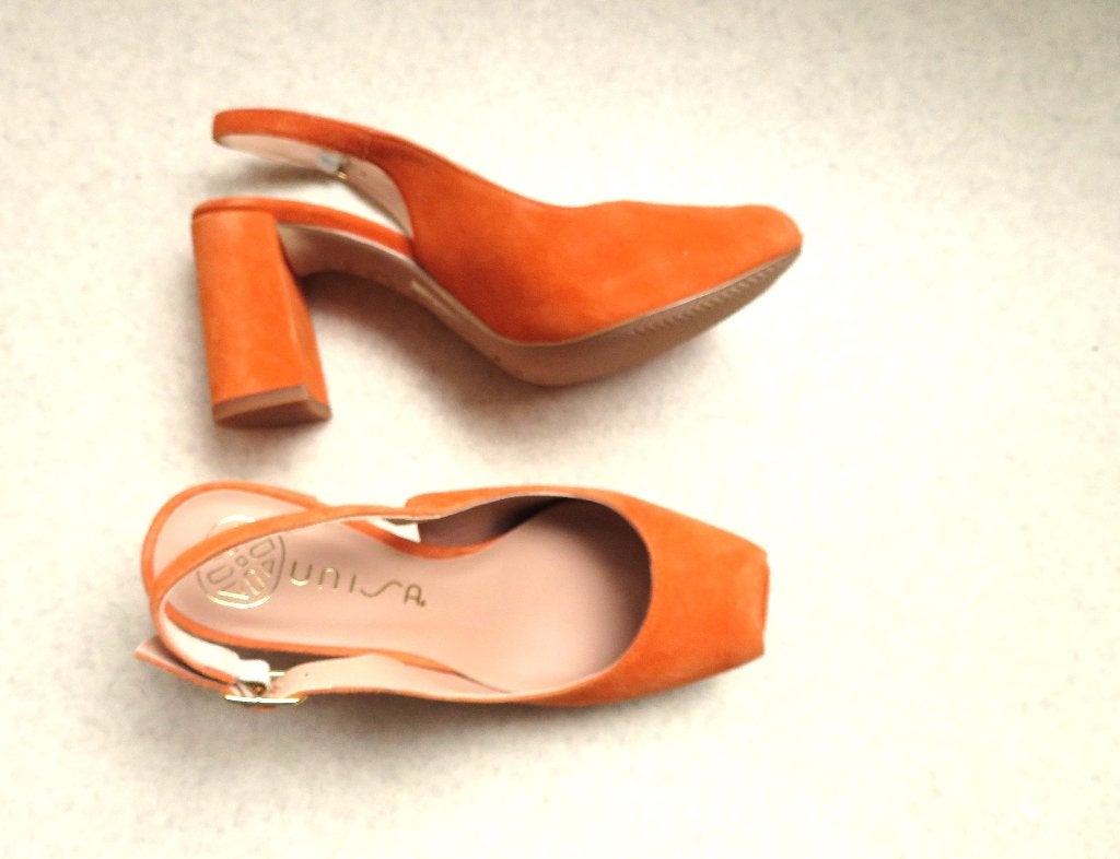 UNISA nieuwe schoenen sandalen oranje suéde  leer maat  36, Nieuw, Oranje, Ophalen of Verzenden, Schoenen met hoge hakken