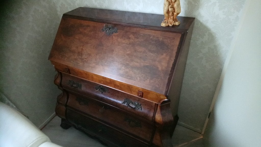 TE KOOP WORTELNOTEN SECRETAIRE, Ophalen, Gebruikt, 50 tot 100 cm, KLASSSIEK