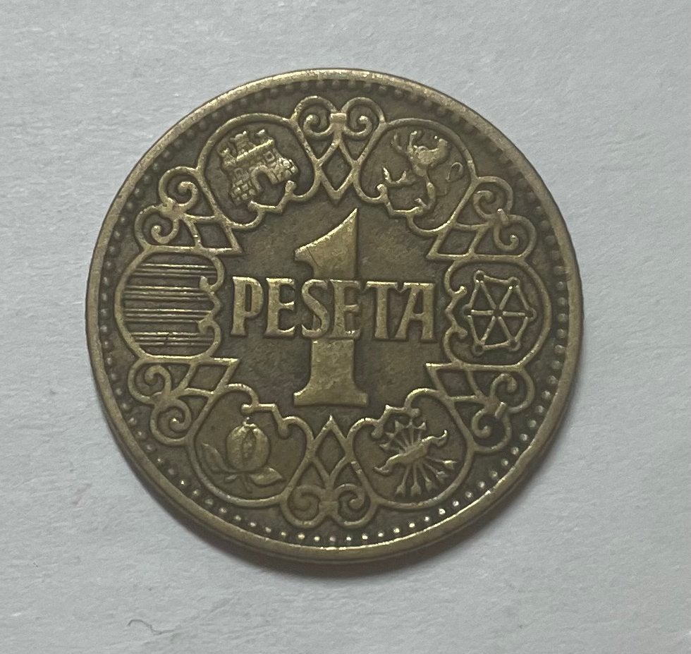 1 peseta Spanje 1944, Ophalen of Verzenden, Overige landen