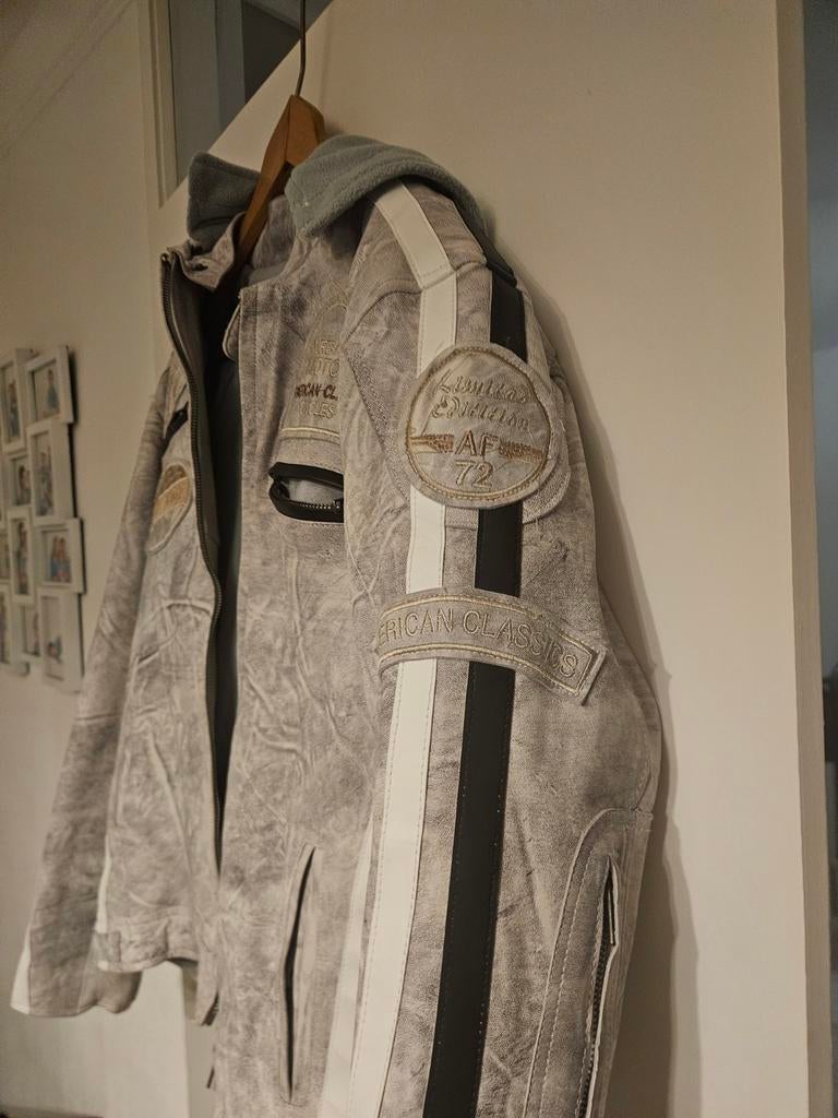 Unieke Leren Jas met Patches - Maat L, Ophalen of Verzenden, Jas | leer