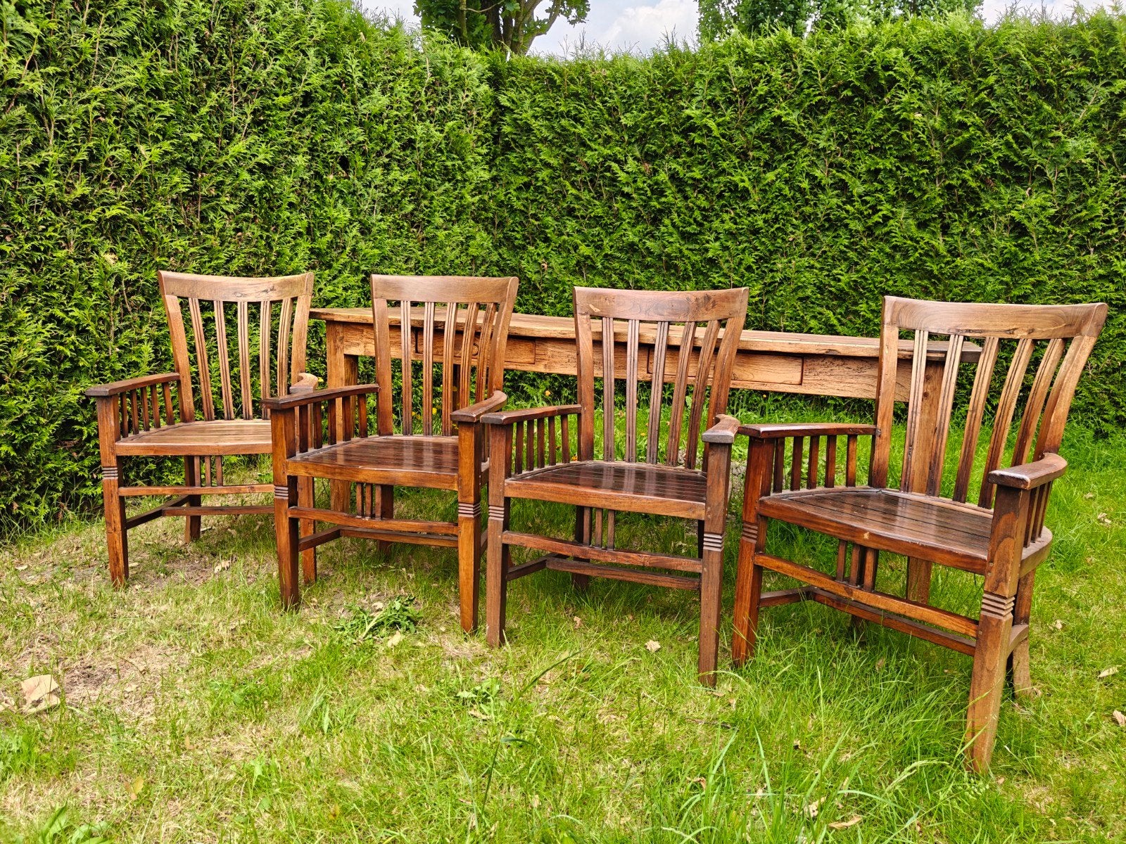 4 stoelen (antiek), Huis en Inrichting, Stoelen, Ophalen, Gebruikt, Bruin