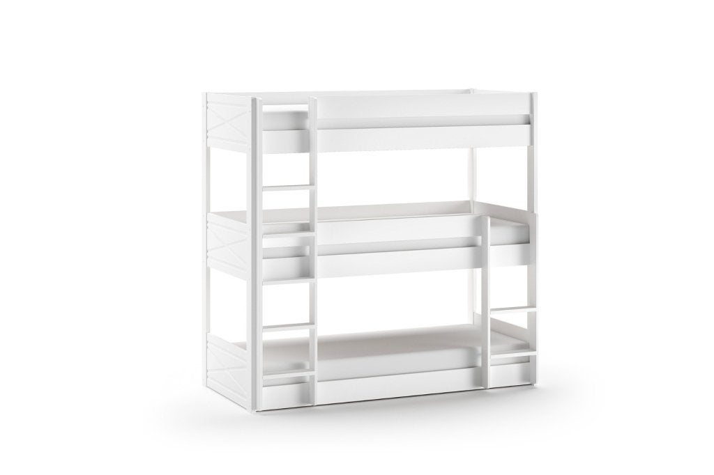 Scott Triple 3-persoons stapelbed - 90x200 - Wit, Huis en Inrichting, Niet ingevuld, Niet ingevuld, Niet ingevuld