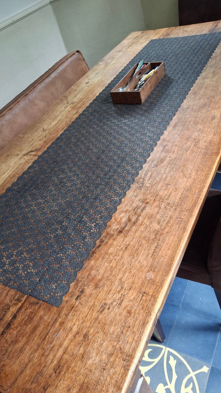 Rustieke rechthoekige houten eettafel/werktafel, Ophalen