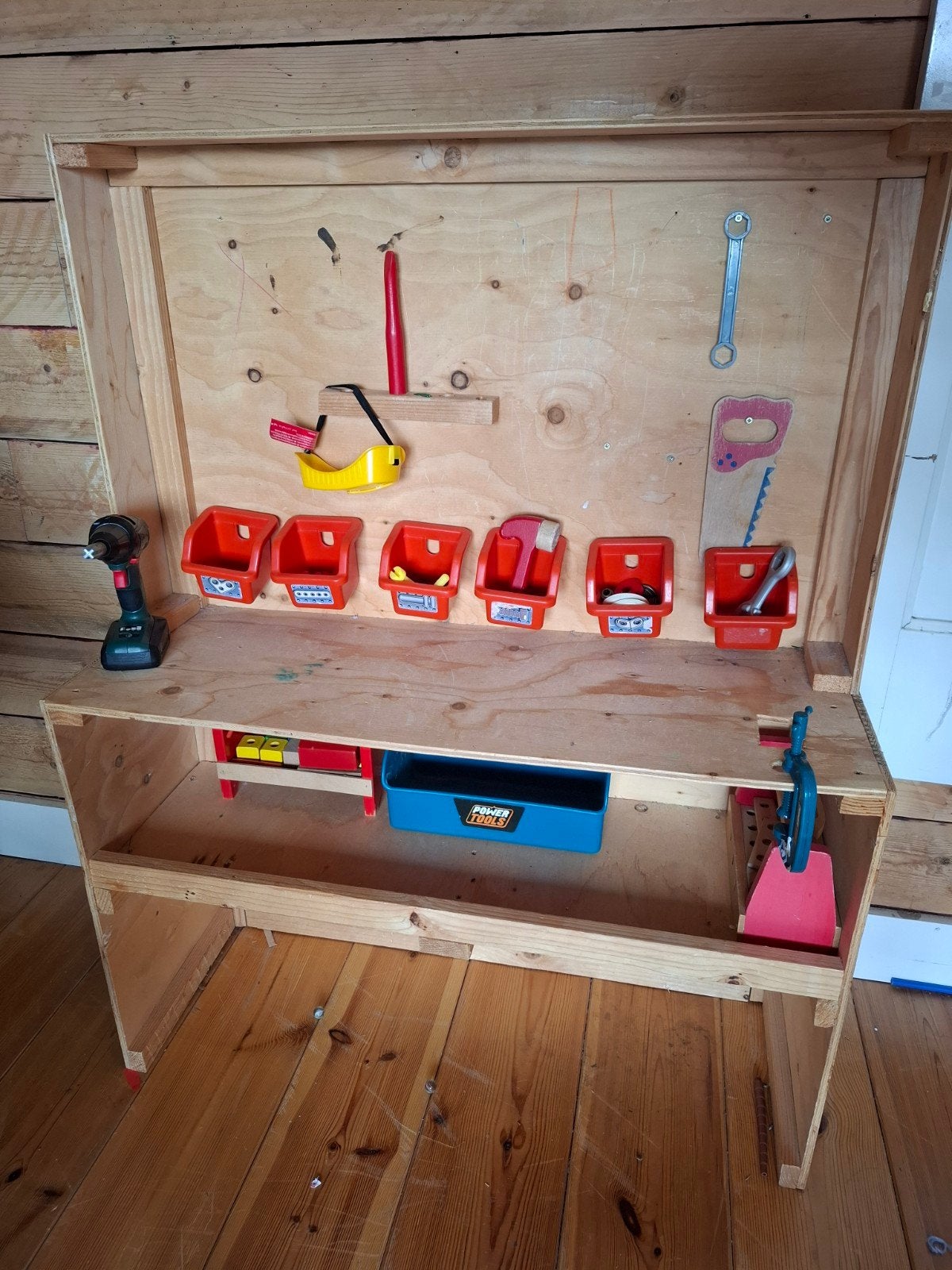 Houten speelgoed Werkbank, Ophalen of Verzenden, Gebruikt, Knutselen