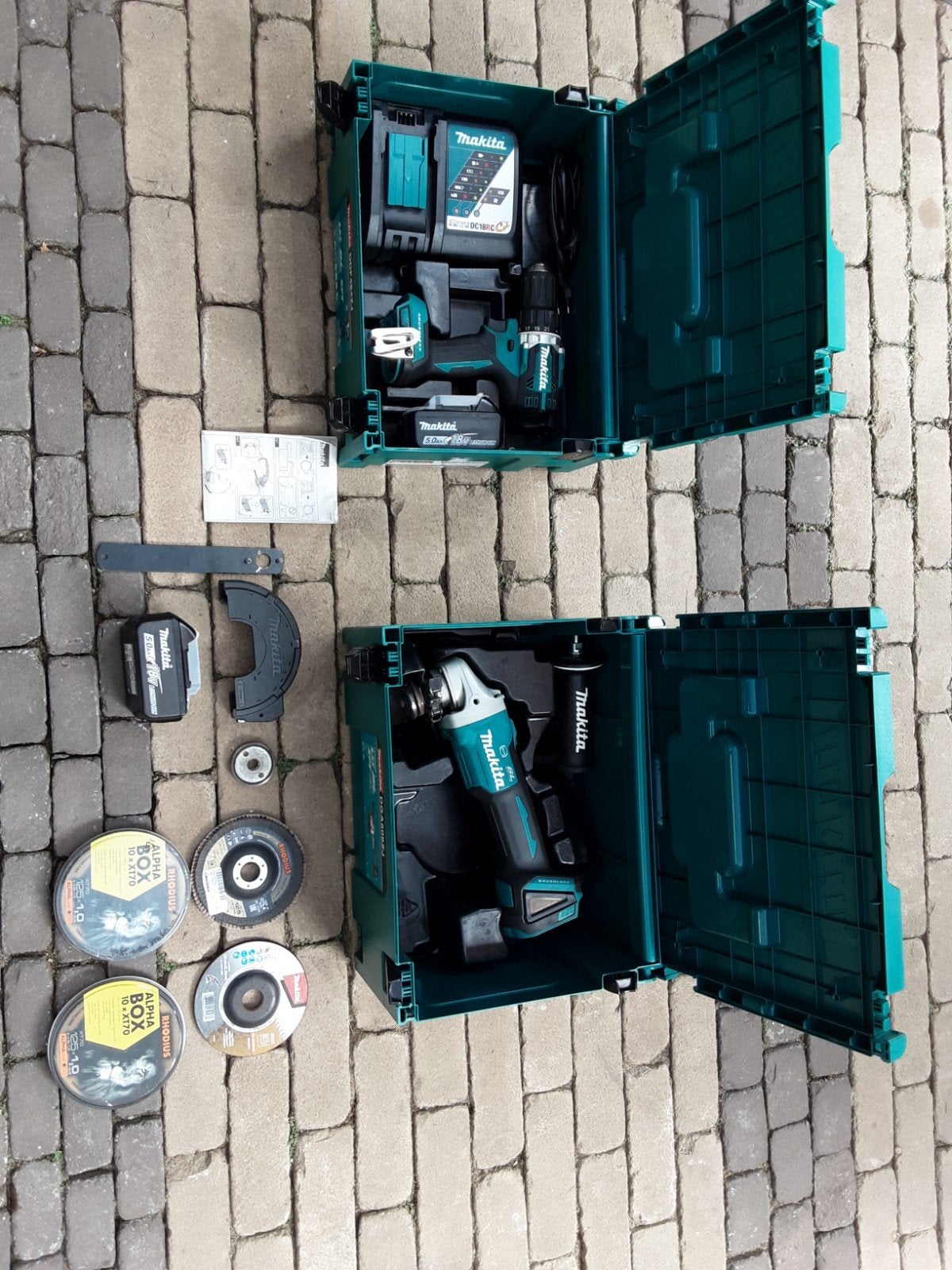Makita DDF484ZJ Boor- Schroefmachine met DGA506ZJ Slijptol, 600 watt of meer, Variabele snelheid, Ophalen of Verzenden, Zo goed als nieuw