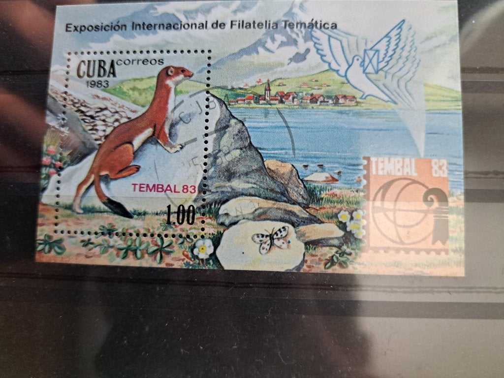 Blokje Cuba 1983 Tembal 83. Otter gestempeld zie foto, Ophalen of Verzenden, Dier of Natuur