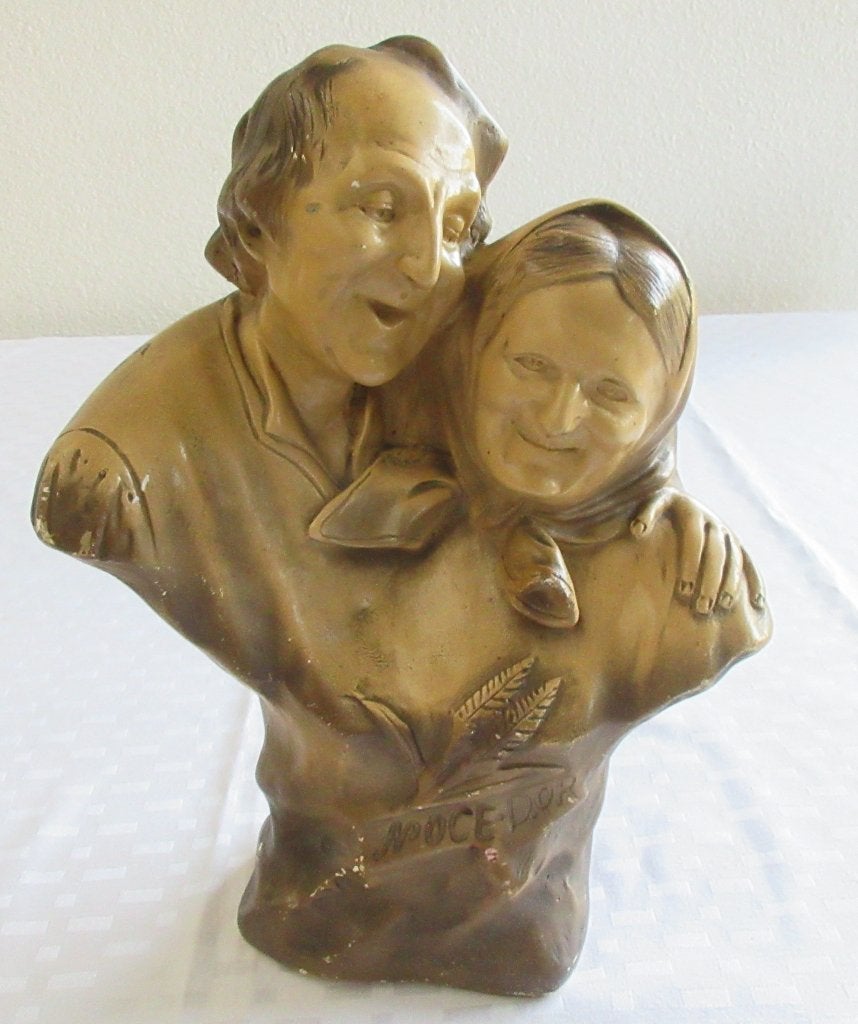 Beeld van gips Noce D òr "Gouden bruiloft", Antiek en Kunst, Ophalen of Verzenden